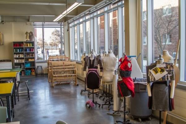 Fashion design studio (Textile room) at Frey Hall.