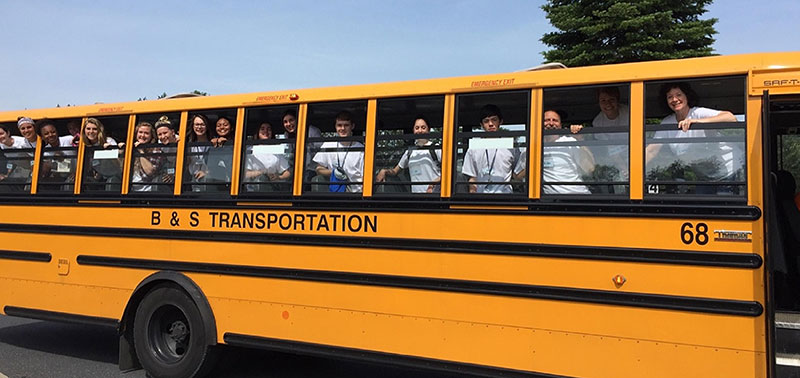 students in bus