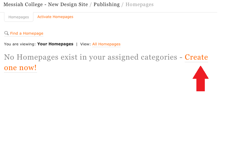 Create a homepage