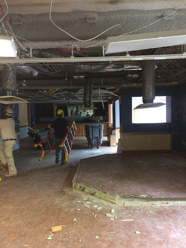 Renovation progress of Charles Frey Commuter Lounge.