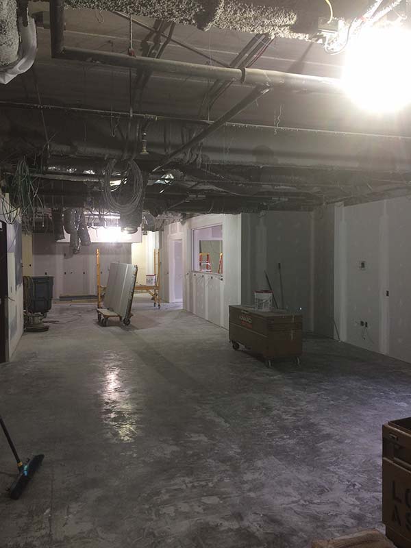 Construction process of Charles Frey Commuter lounge.