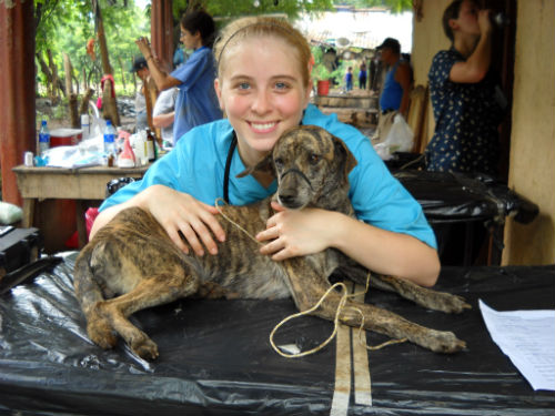 Student with animal