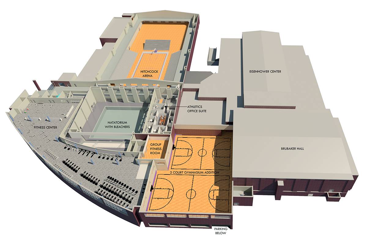 Floor plan for the new Eisenhower sports center.