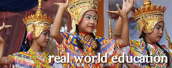 Thai children performing a traditional dance.