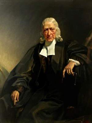 Painting of 17th century English churchman John Wesley
