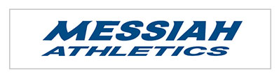 messiah athletics wordmark blue letters