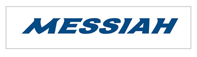 messiah wordmark blue letters