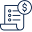 line art of list with dollar sign
