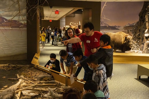 Students enjoying camp at the Oakes Museum 