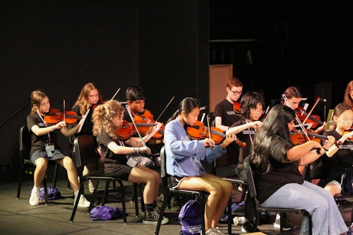 Students at orchestra camp