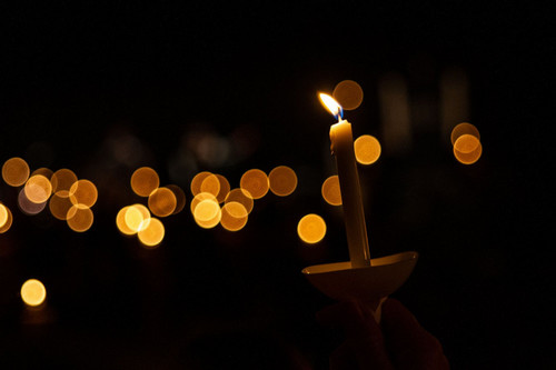 A candle during chapel