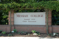 Messiah College sign