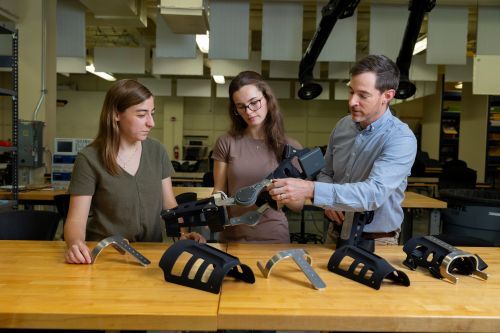 Students working on the stance control orthosis project