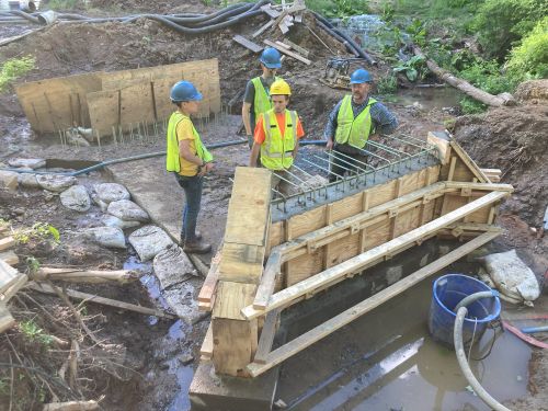 Students working on the Alaska Bridge Project