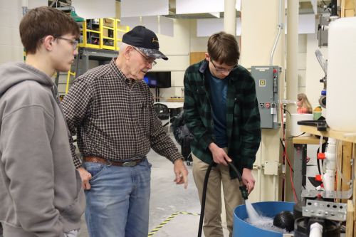 Students working on the Kenya water collection project