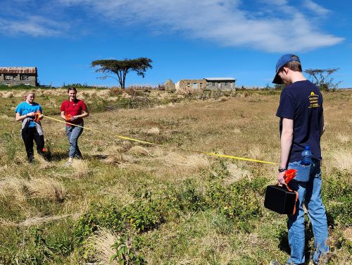 Students working on the land development project in Nigeria