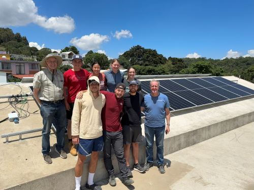 Students working on the solar PV project