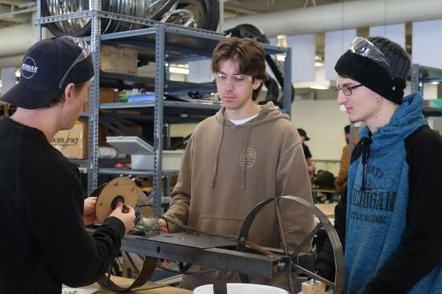 Students working on the Zambia seeder project