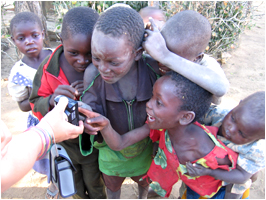 African children looking at a camera