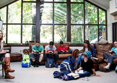 Students in library