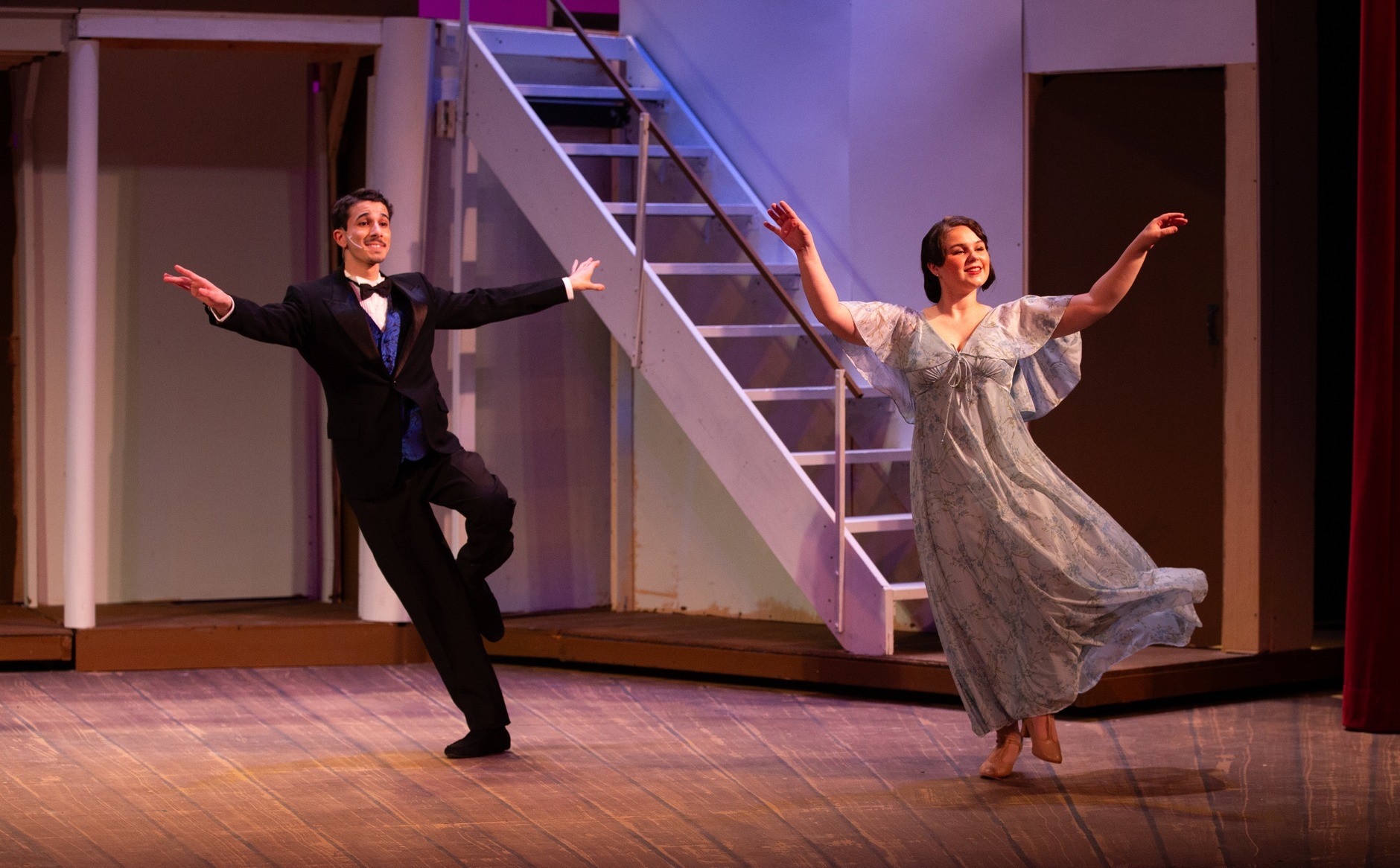 Students performing in Anything Goes. 