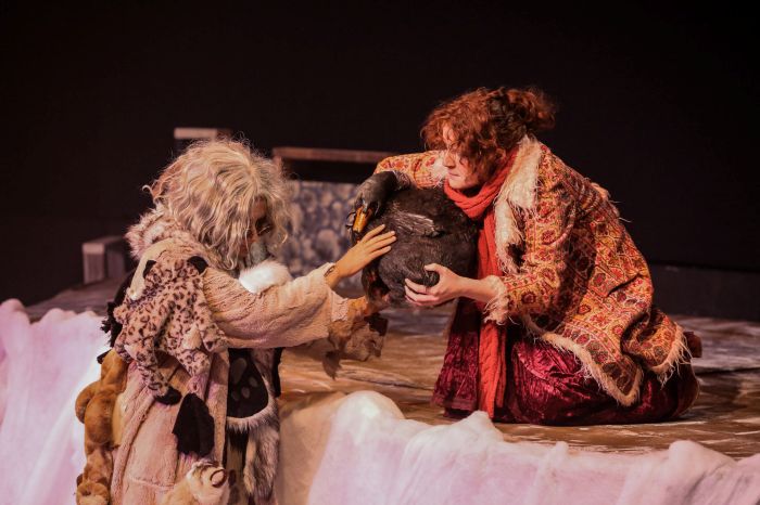 Students performing in By the Bog of Cats. 