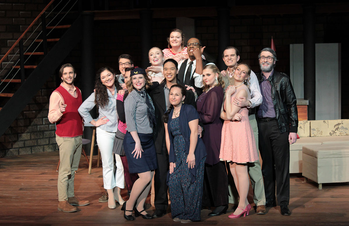 Students on stage during Company. 