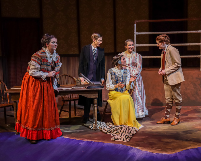 Performers on stage during the production of Silent Sky.
