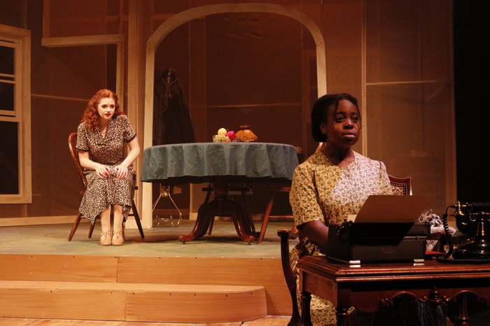 A student performing in The Glass Menagerie. 