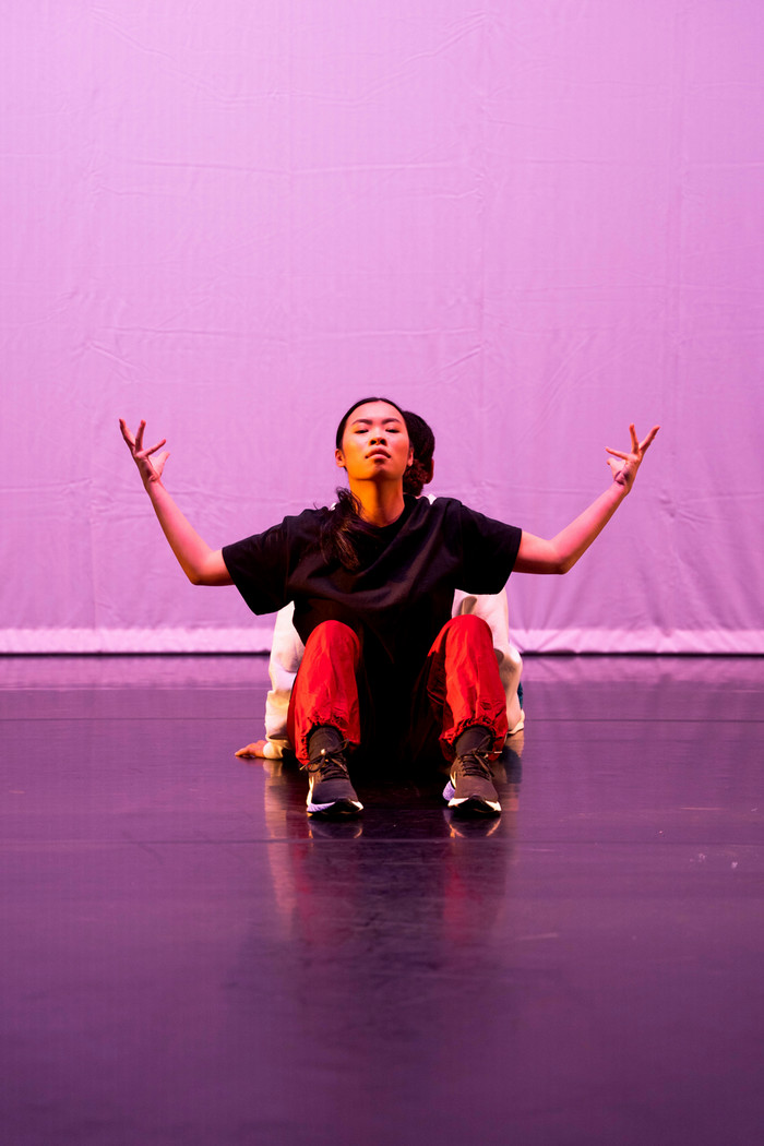 Performers on stage during production of the Humanities Symposium '22.