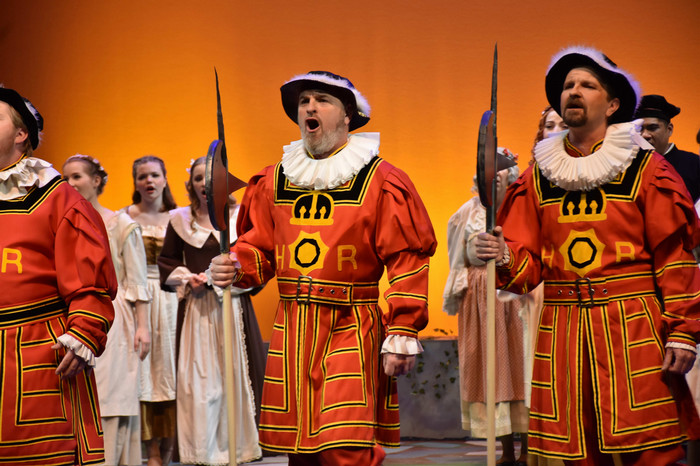 Performers on stage during the production of Yeoman of the Guard.