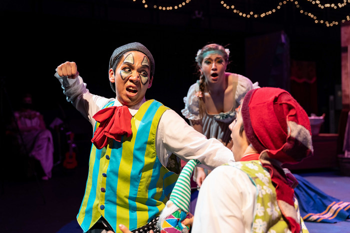 Performers on stage during the production of Snow White and the Seven Dwarfs as Performed by TJ Barker's Troupe of Theatricals.