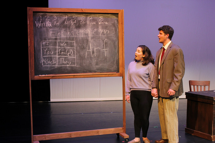 Performers on stage during the production of Fall Senior Series '19.