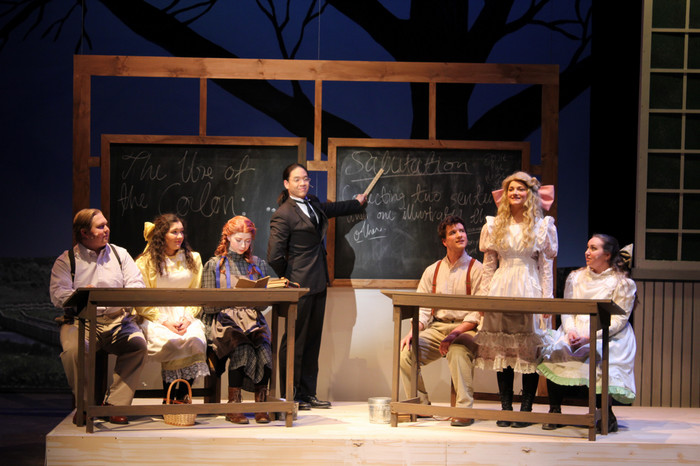 Performers on stage during the production of Anne of Green Gables.