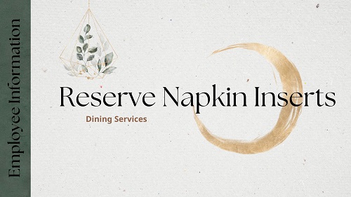 A banner image advertising reserving napkin inserts