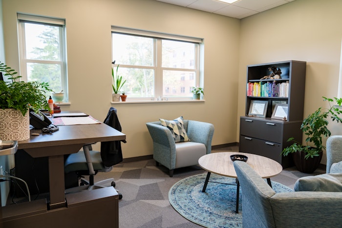 A counseling office in the Engle center