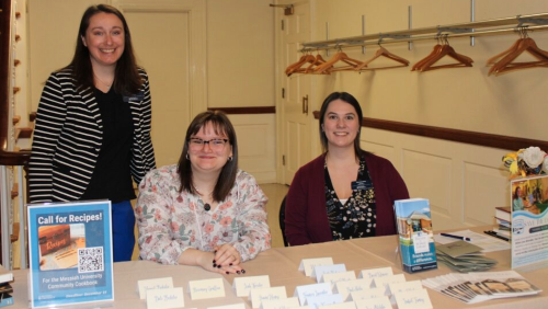 Janet Vogel, Murray Library Director, along with Rachael Jasitt and Maddie Graham at the registration table