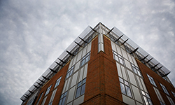 Outside shot of the top of Boyer Hall 