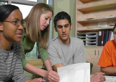 Students discussing supplemental instruction