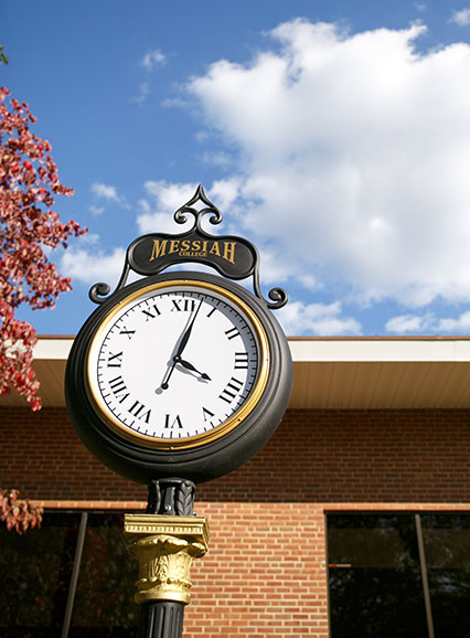 Clock outside of library
