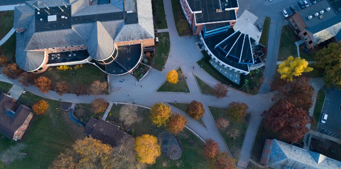 Campus from an aerial view