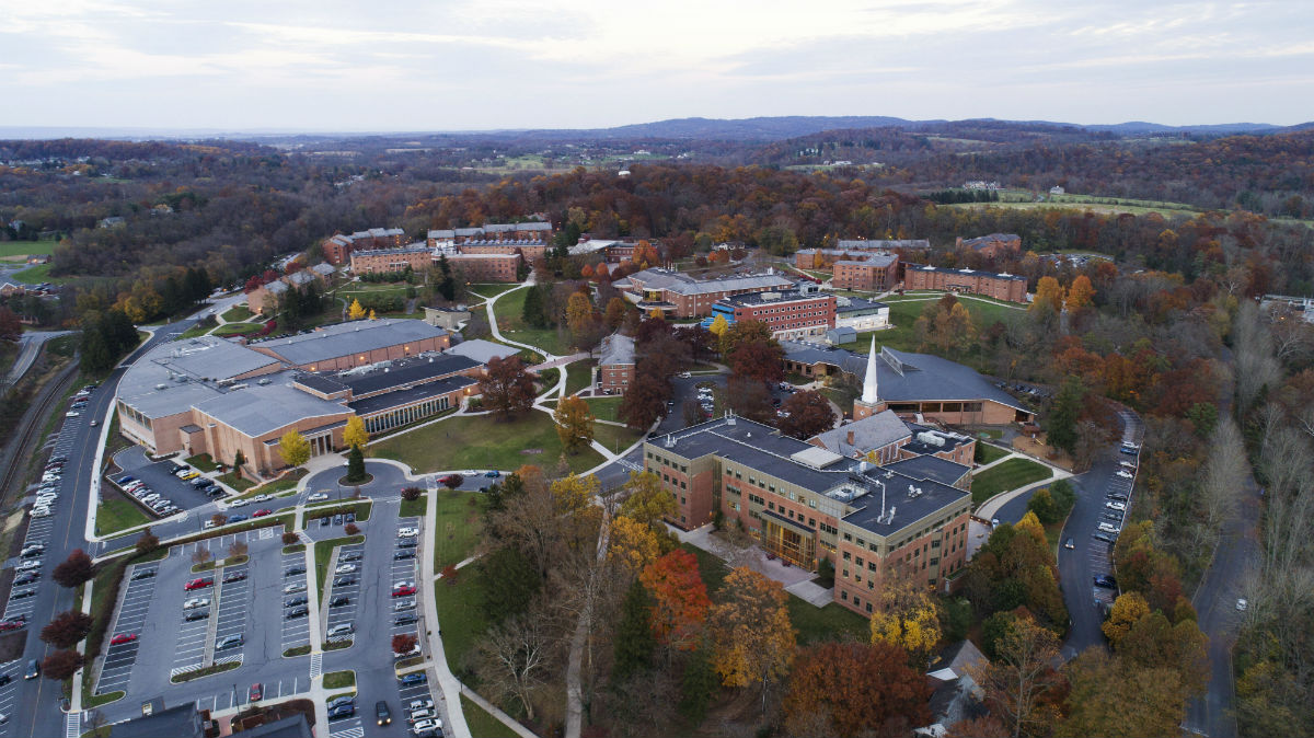 aerial photo of messiah's campus