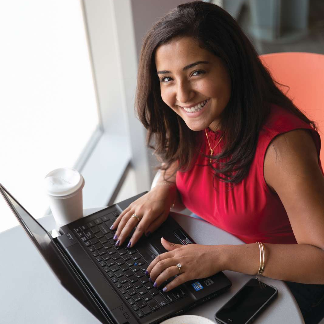 Image of student using computer