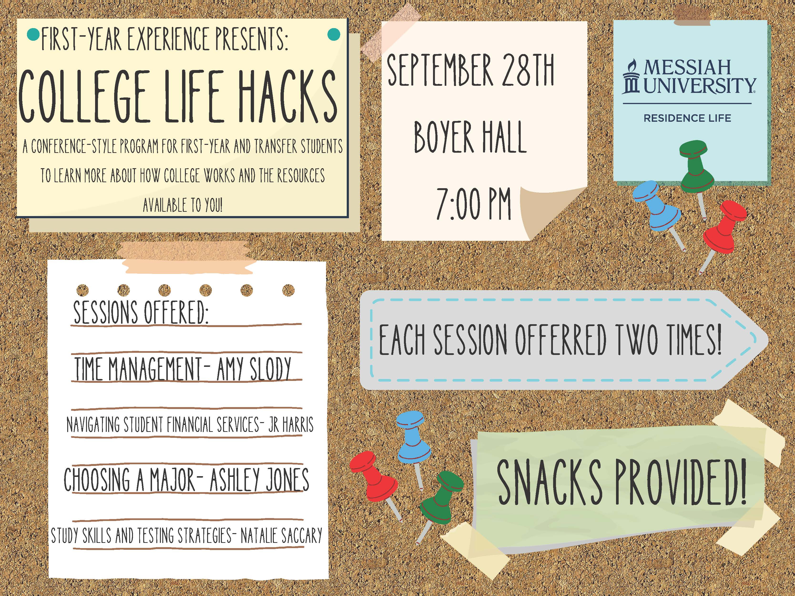 College life hacks 2022 flyer