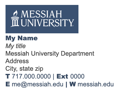 Institutional Email Signature example