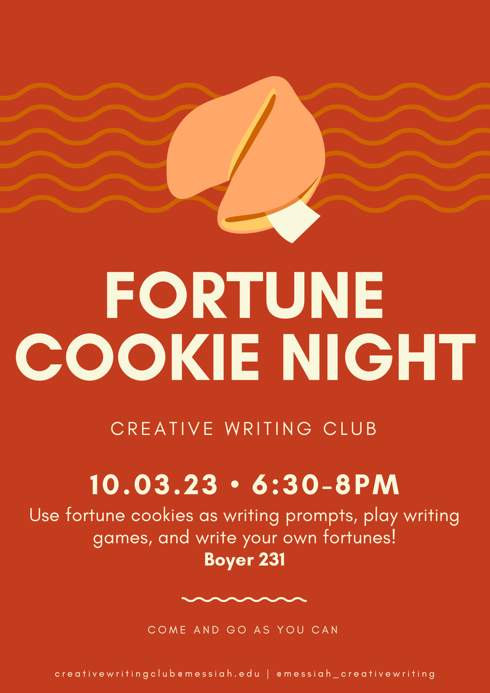 Fortune cookie night poster