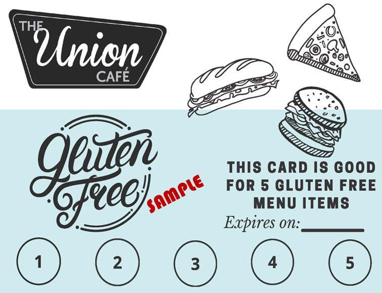 A coupon for five gluten-free items at Union Café.