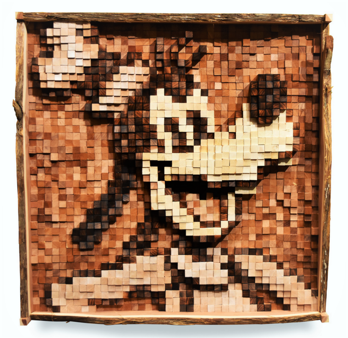Wooden mosaic of Goofy