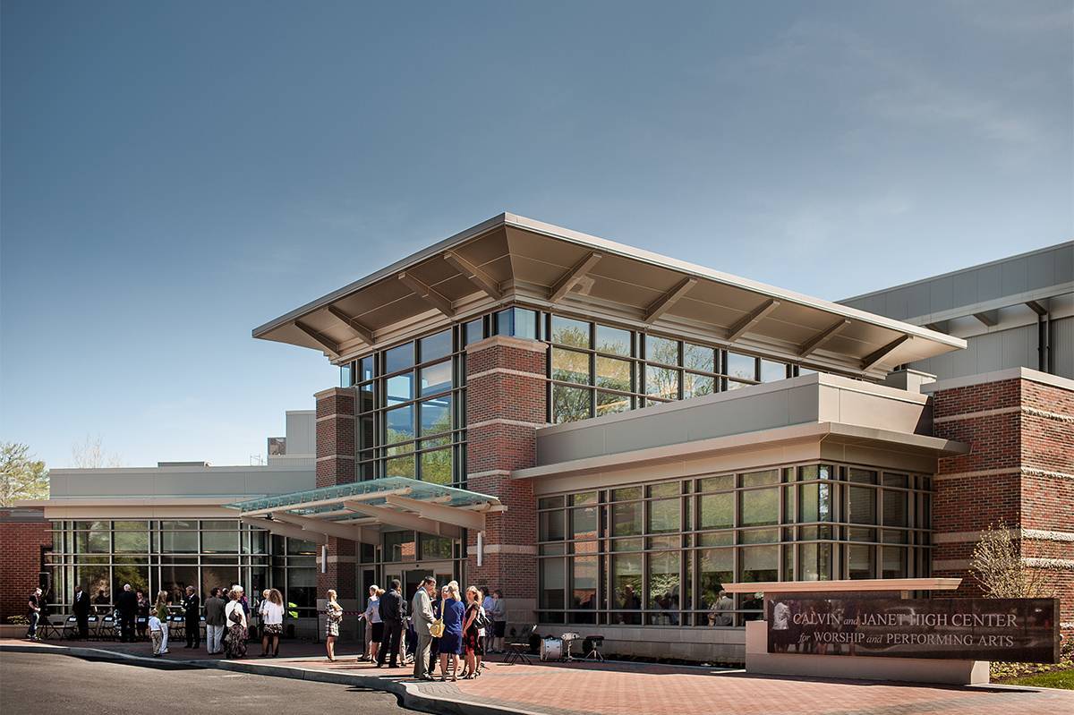 Calvin and Janet High Center for Worship and Performing Arts exterior.