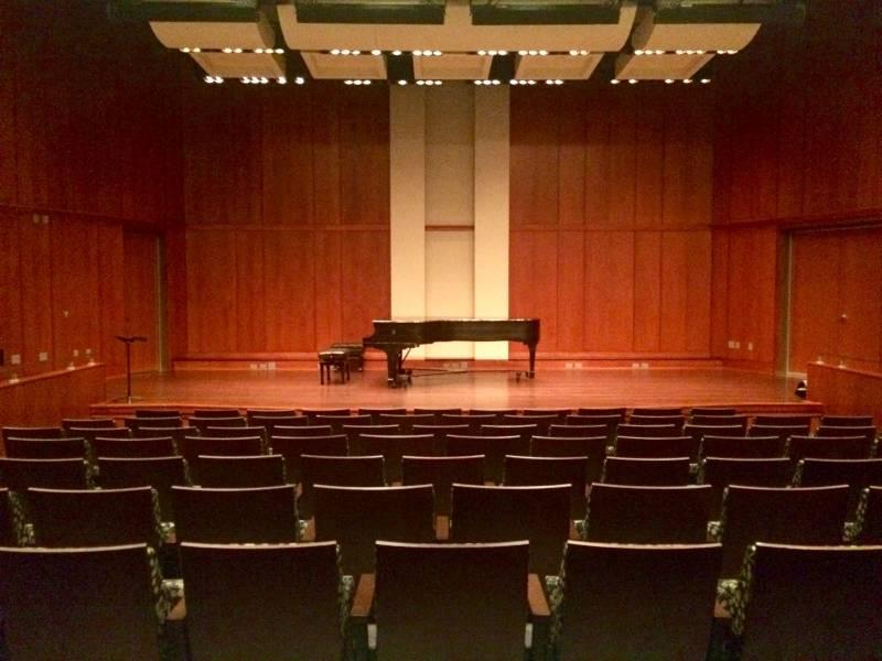 High foundation recital hall stage